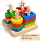 Wooden Montessori Geometry Column Educational Toy Set