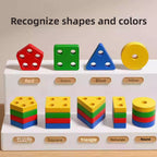 Wooden Montessori Geometry Column Educational Toy Set