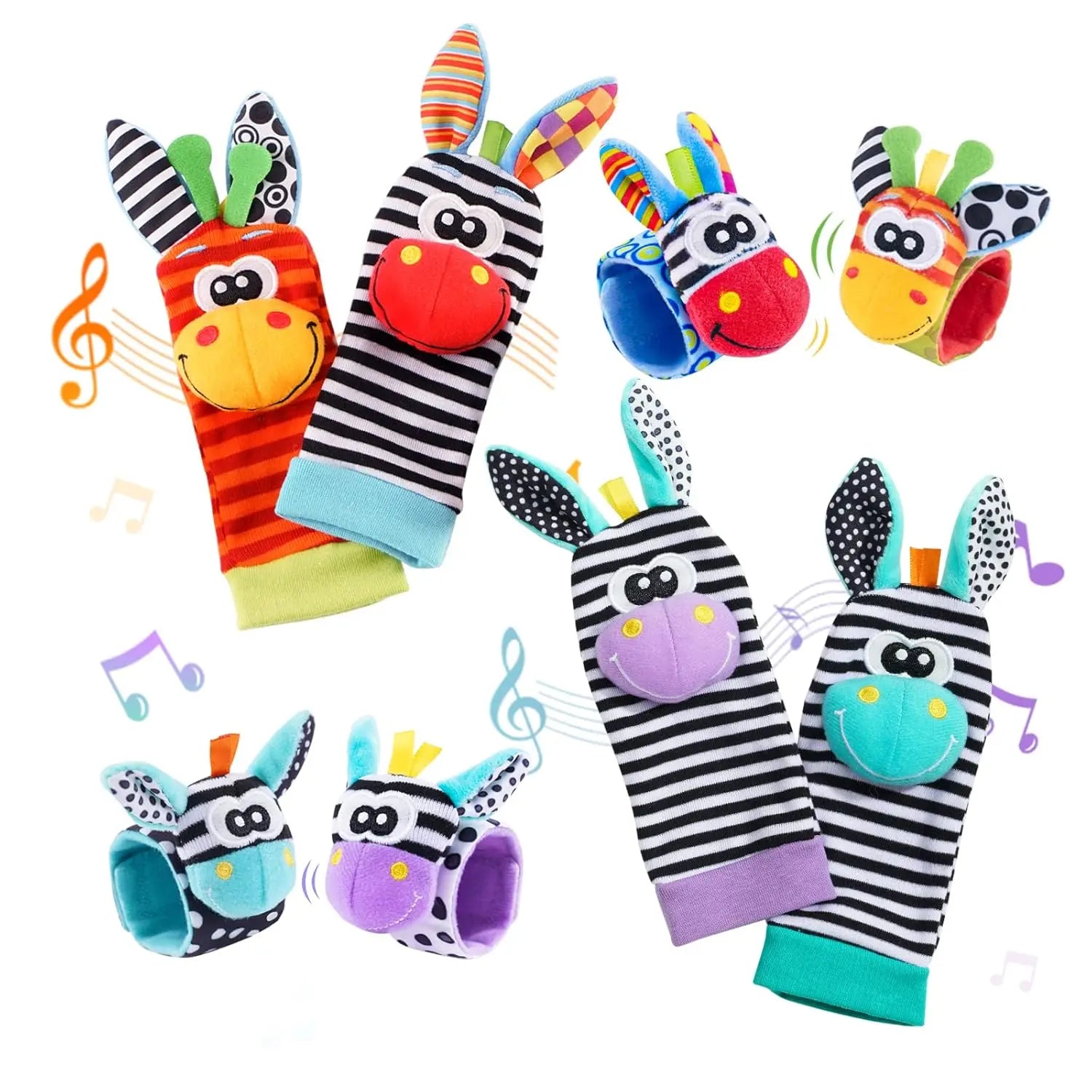 PrimePicks Baby Wrist Rattle Socks - Sensory Development & Interactive Play