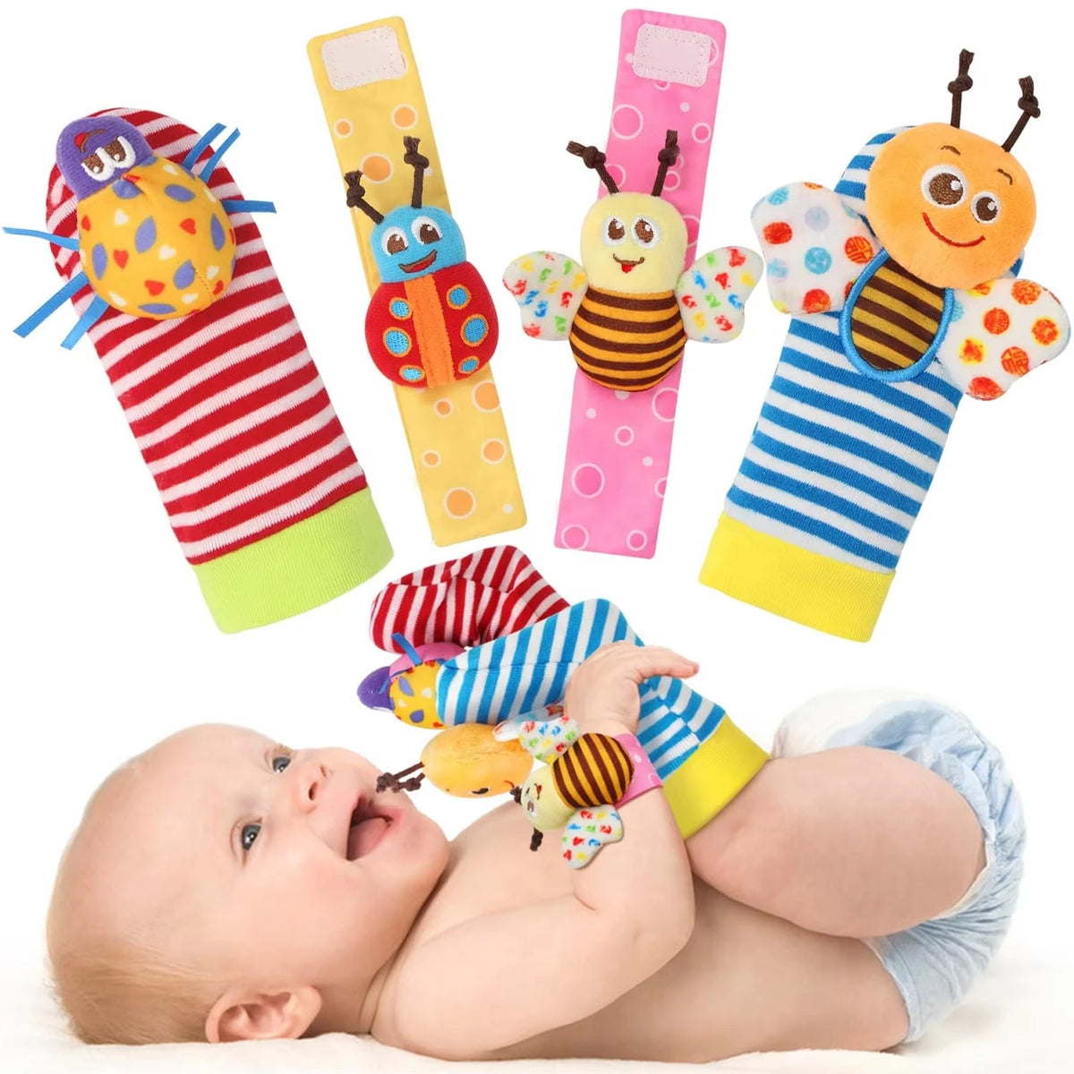PrimePicks Baby Wrist Rattle Socks - Sensory Development & Interactive Play