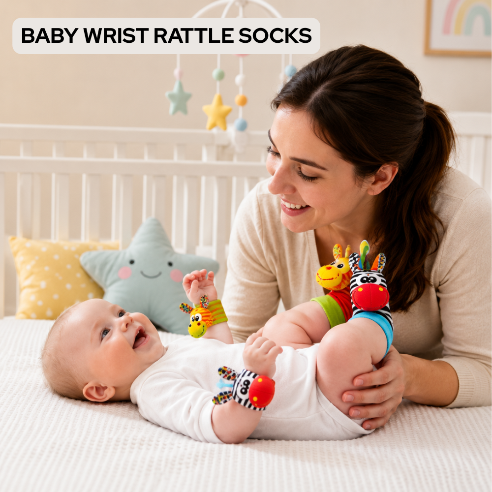 PrimePicks Baby Wrist Rattle Socks - Sensory Development & Interactive Play