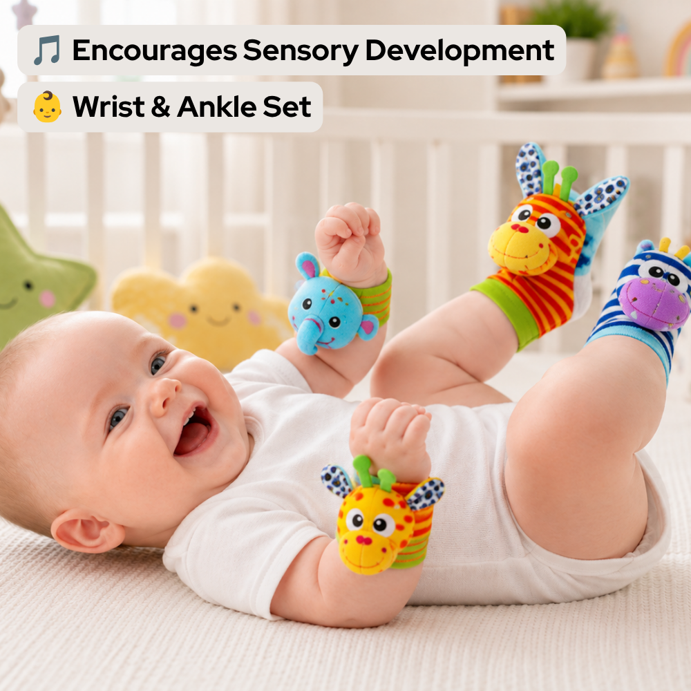 PrimePicks Baby Wrist Rattle Socks - Sensory Development & Interactive Play