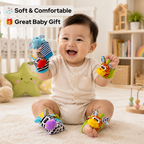 PrimePicks Baby Wrist Rattle Socks - Sensory Development & Interactive Play