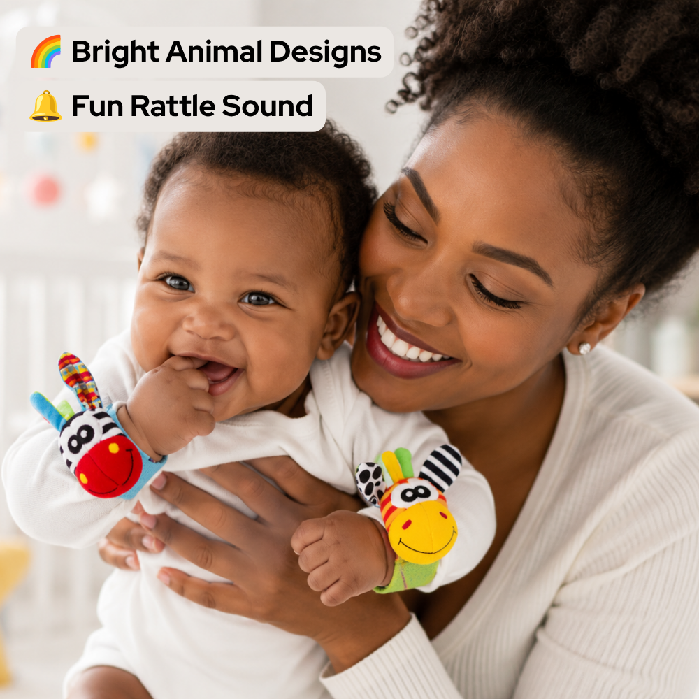 PrimePicks Baby Wrist Rattle Socks - Sensory Development & Interactive Play