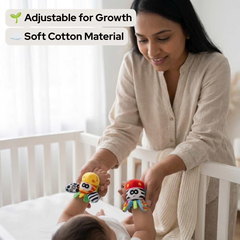 PrimePicks Baby Wrist Rattle Socks - Sensory Development & Interactive Play