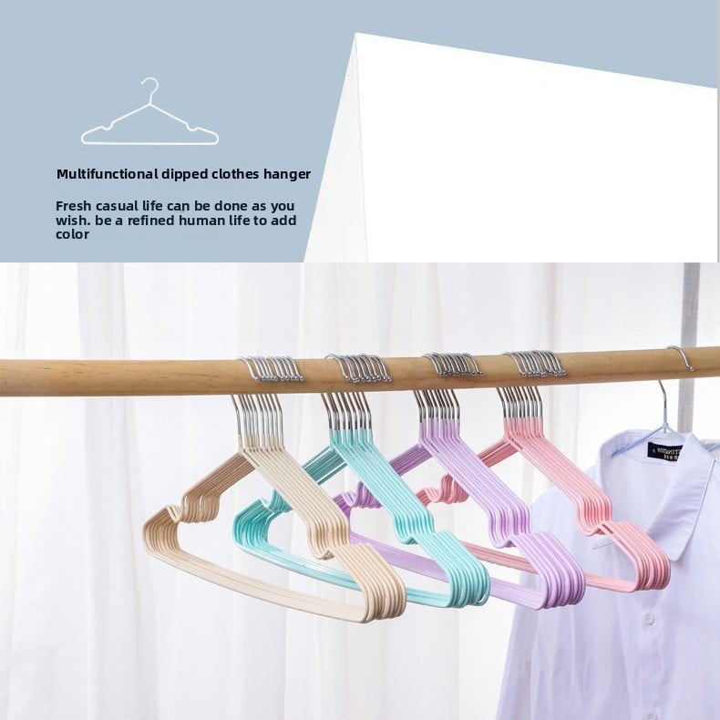 Durable Plastic-Coated Anti-Slip Clothes Hangers for Home Use (10-Pack)