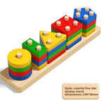 Wooden Montessori Geometry Column Educational Toy Set