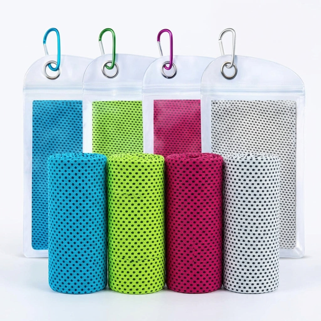4-Pack Microfiber Cooling Towels for Sports and Fitness