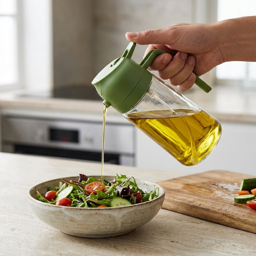Automatic Dual-Use Glass Oil Spray Bottle